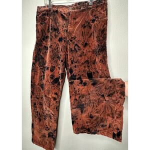 Strike Oil Rust & Black Tie Dye Corduroy 100% Cotton Pants 34